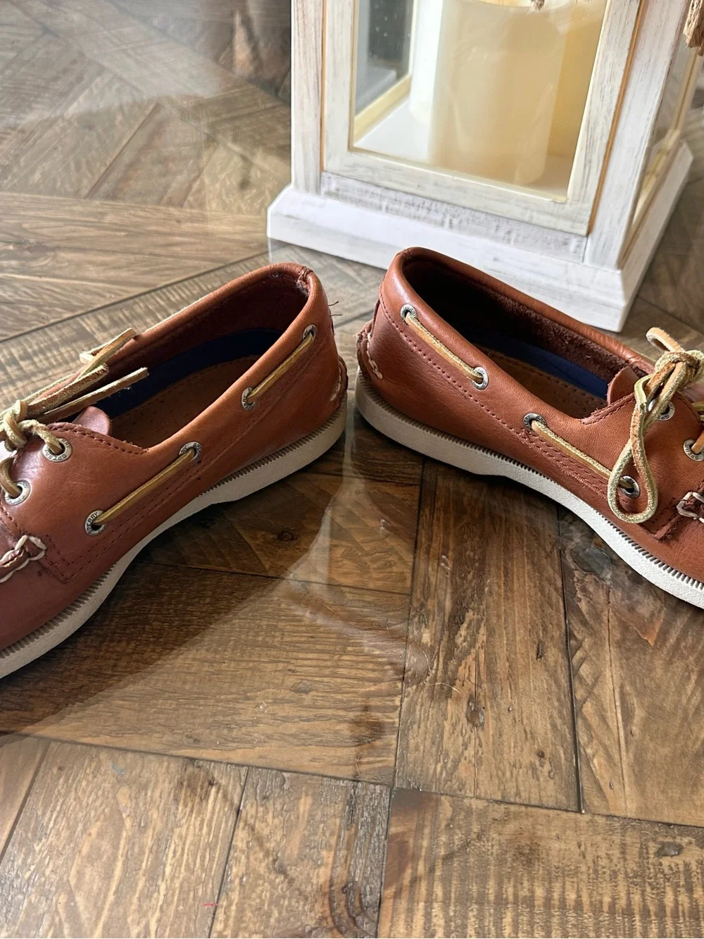 Sperry Men’s Authentic Original 2-Eye Boat Shoes Tan Moccasin Toe Design Sz 8.5